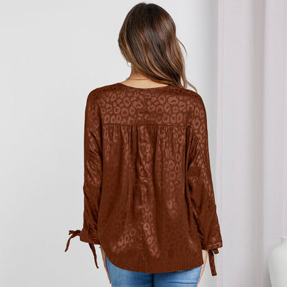 Women's Fashion Casual Round Neck Print Shirt