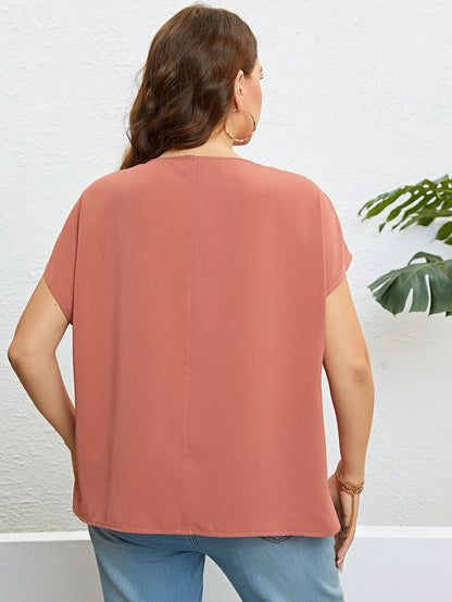 Blusa de manga corta con cuello en V