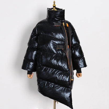 European And American Thick Warm Down Cotton-padded Coat Irregular Design