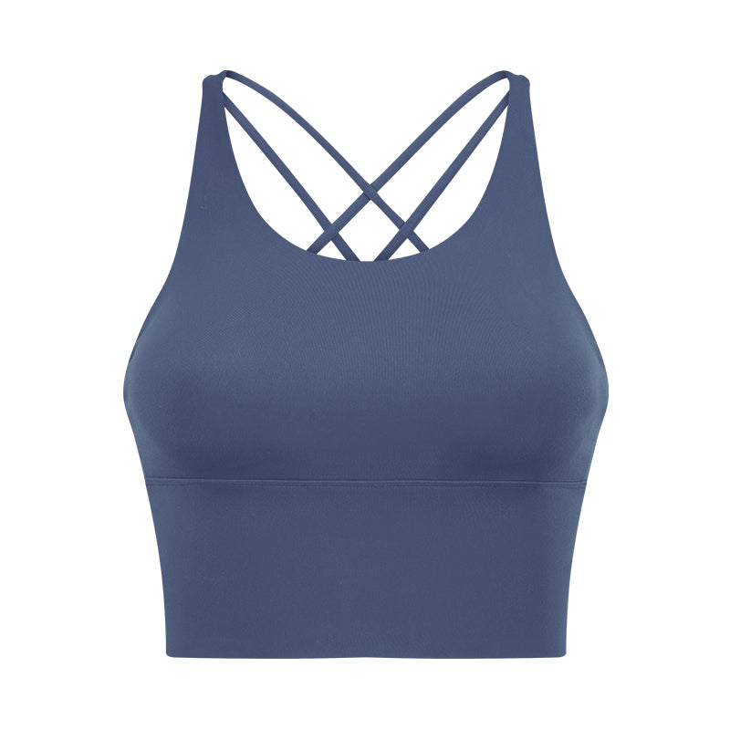 Soutien-gorge de fitness dos nu petites bretelles couleur unie