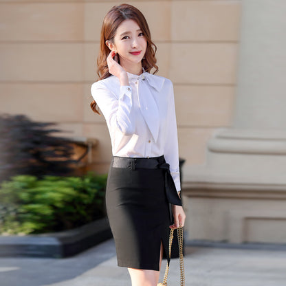 Elegant Design Sense Solid Color Ladies Shirt