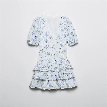 Sweet Embroidery Printing Cake Dress Fashion Temperament