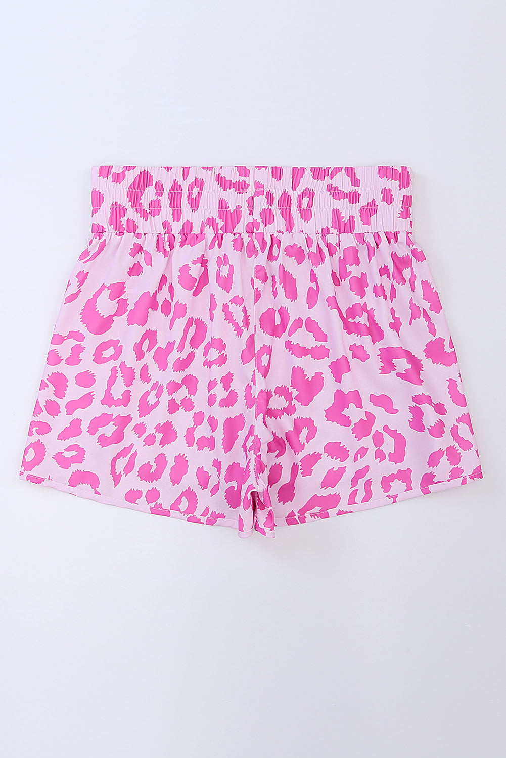 Short de sport taille haute léopard rose