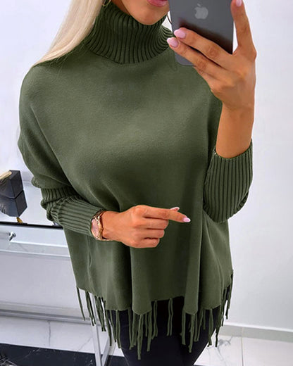 European And American Women's Clothing Turtleneck Woolen Top