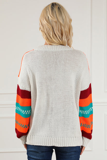 Loose Color Pullover Regular Sleeve Sweater