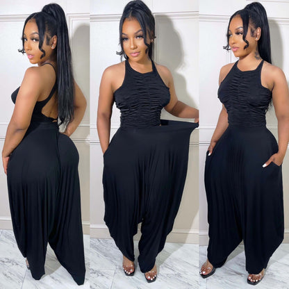 Sleeveless Loose Women's Wear Wide Leg Pants Two-piece Suit