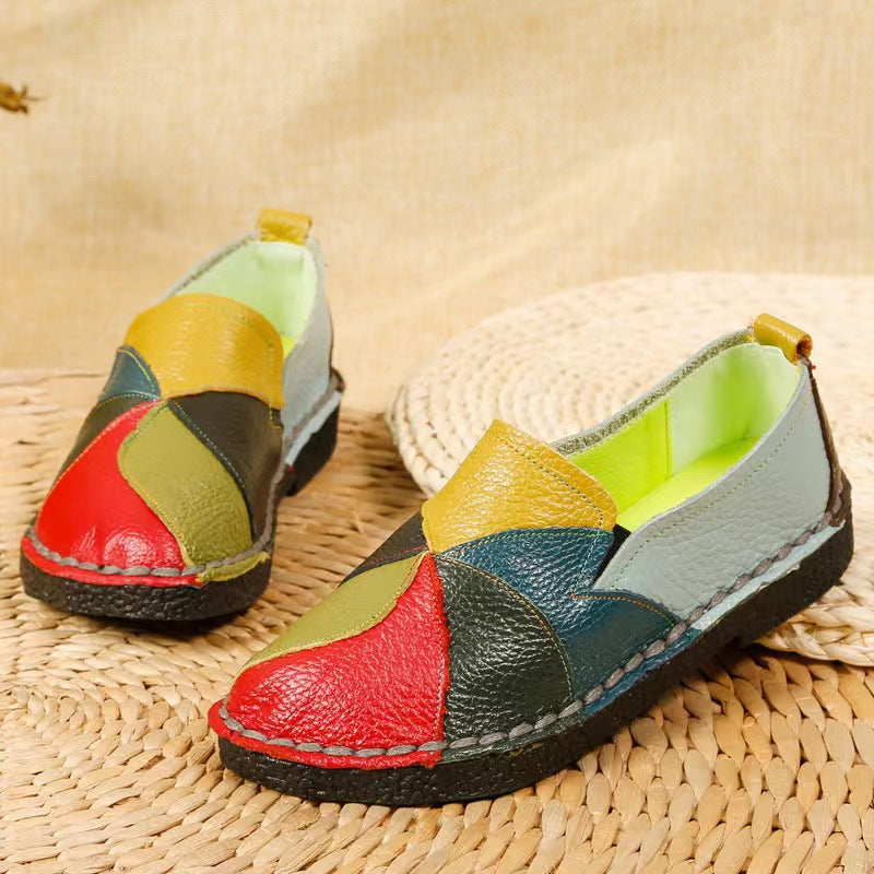 Ethnic Style Casual Color Blocking Flat Bottomed Women's Shoes