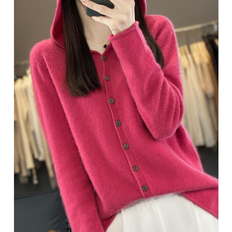 Pure Wool Sweater Women Cardigan Autumn And Winter Sweater