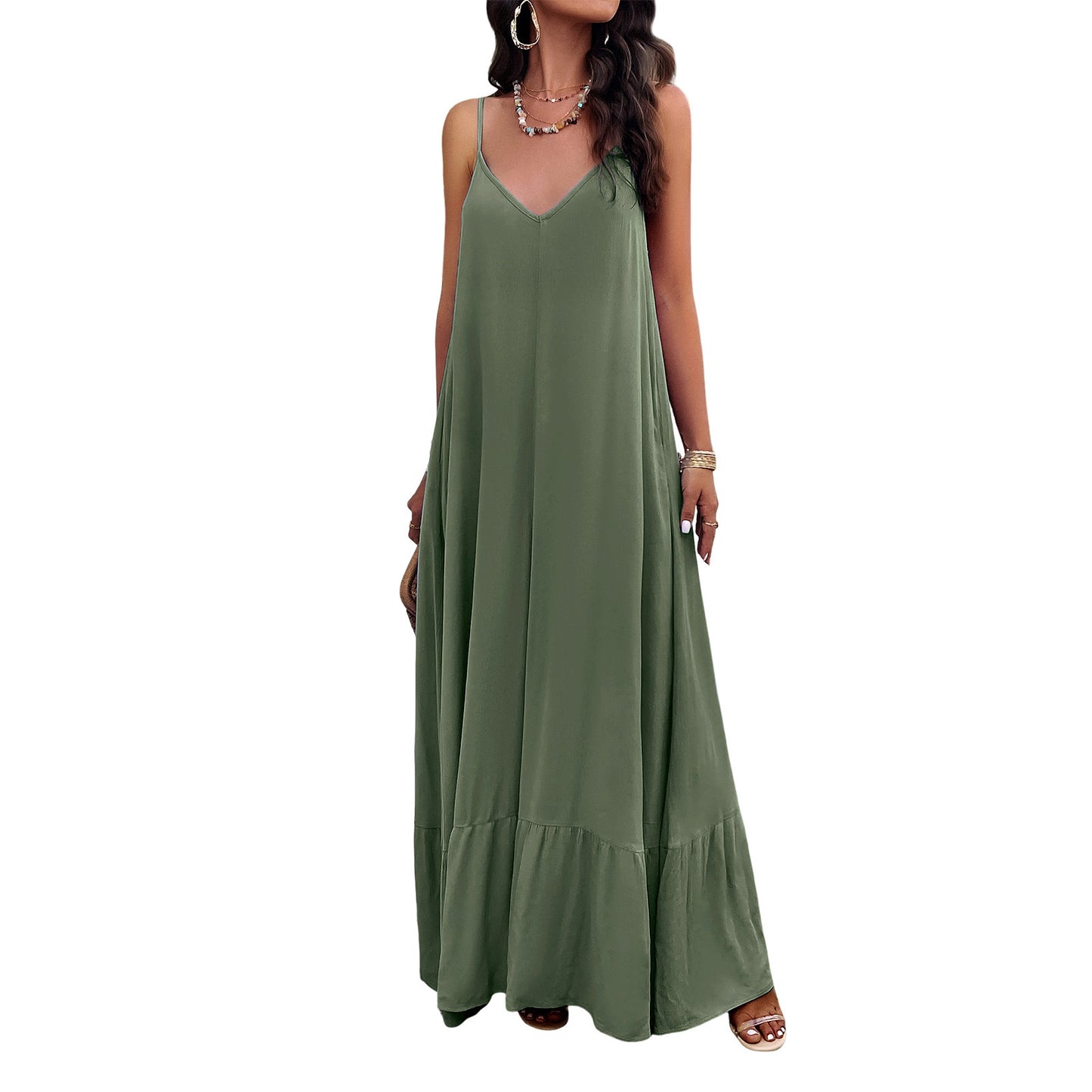 Women's Elegant Solid Color Sling Dress