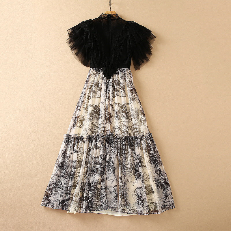 Party Skirt Two-piece Heavy Industry Ruffled Chiffon