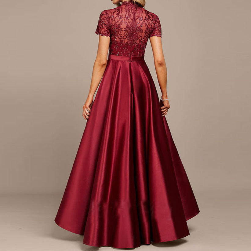 Fashion Lady Wine Red Fishtail Dress