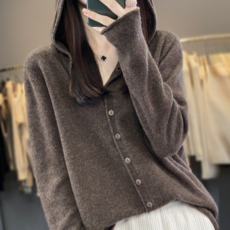 Pure Wool Sweater Women Cardigan Autumn And Winter Sweater