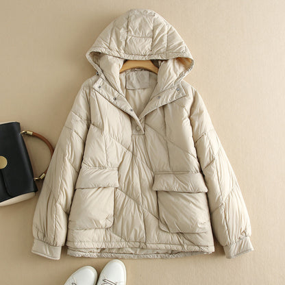 White Duck Down Pullover Sweater Down Jacket Women