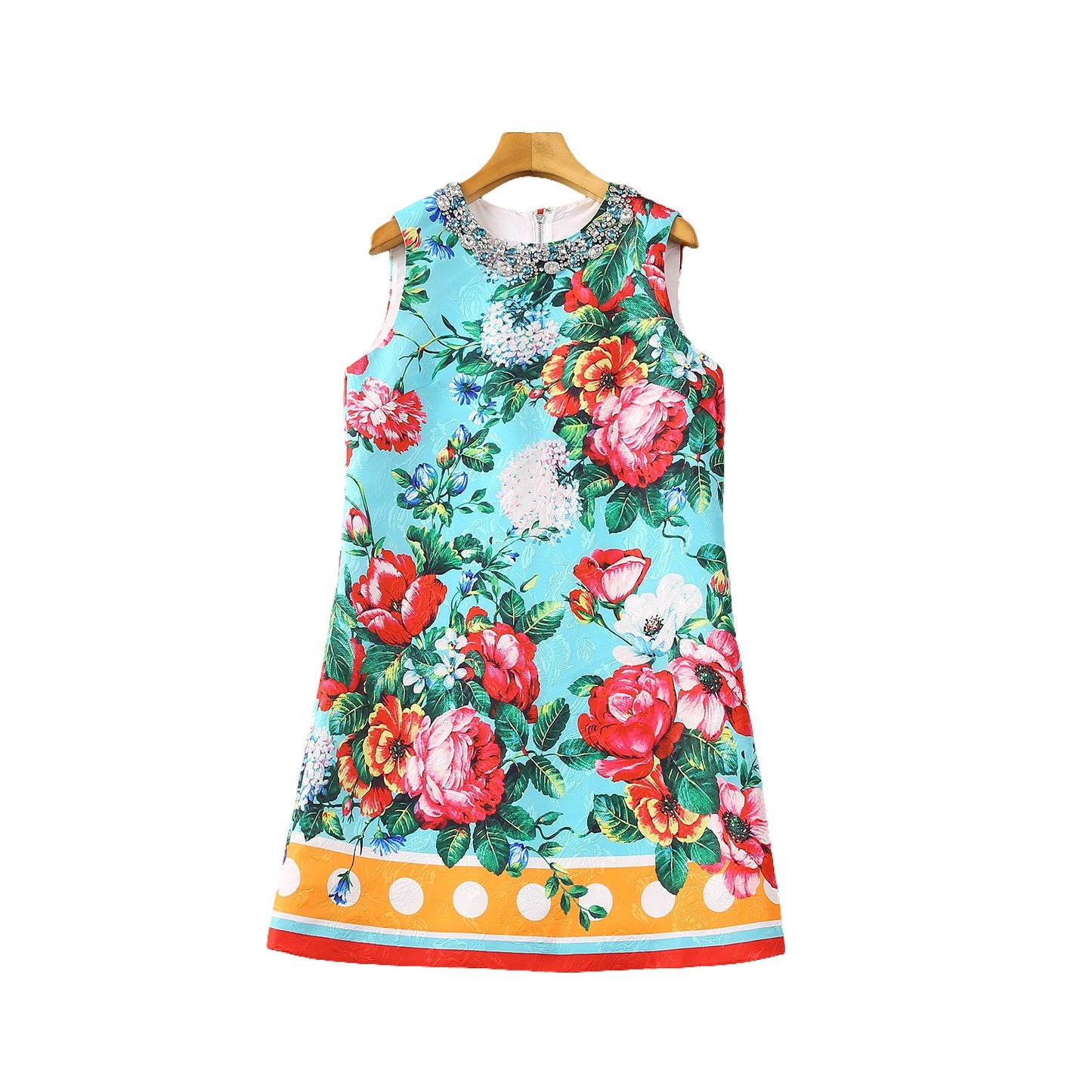 Beads Rhinestones Printed Vest Jumpsuit