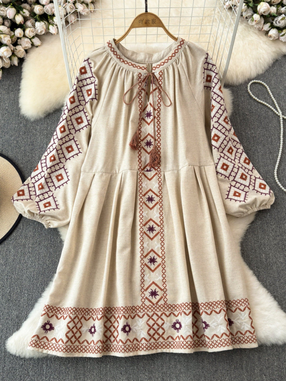 Bohemian Vacation Style Dress Women's Travel Wear