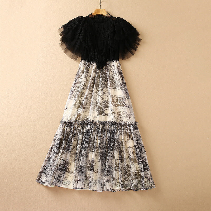 Party Skirt Two-piece Heavy Industry Ruffled Chiffon