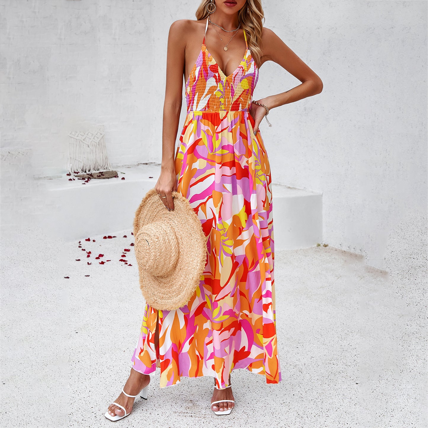 Robe à imprimé de vacances pour femmes