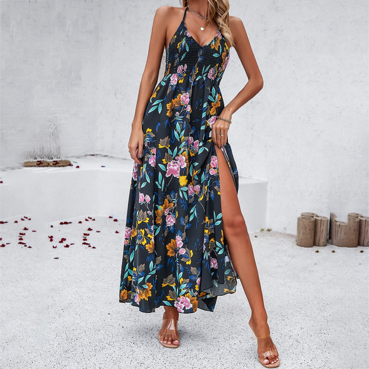 Robe à imprimé de vacances pour femmes