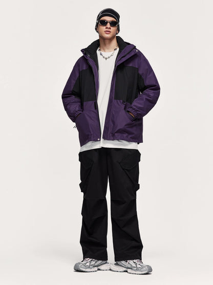 Outdoor Three-in-one Fleece-lined Thickened Removable Three-proof Two-piece Down Cotton Jacket