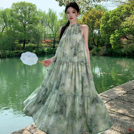 Onespring New Chinese Style National Style Halter Dress