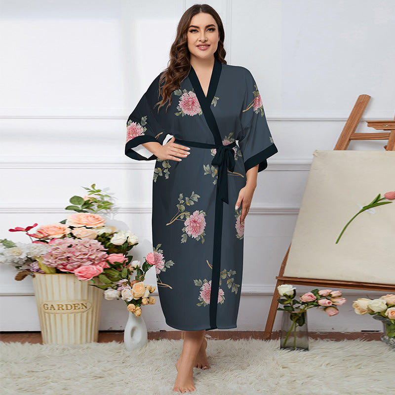 Satin Pajamas Women's Summer Light Luxury Bathrobe Homewear