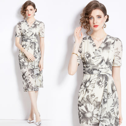 Slimming Floral Dress Women's Beautiful