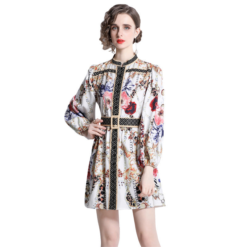 Early Spring Clothes Retro Elegant Socialite Shirt Floral Skirt