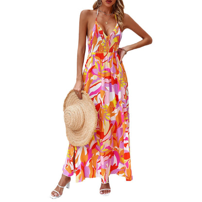 Women's Holiday Printing Slip Dress