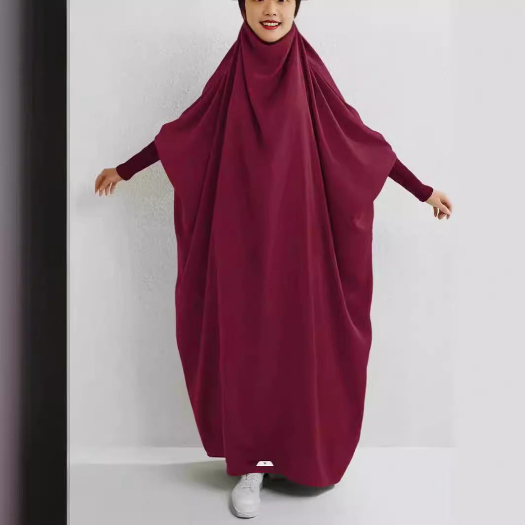 Oriente Medio DUBAI Turco Musulmán Swing Color Sólido Manga Larga Smocking Robe