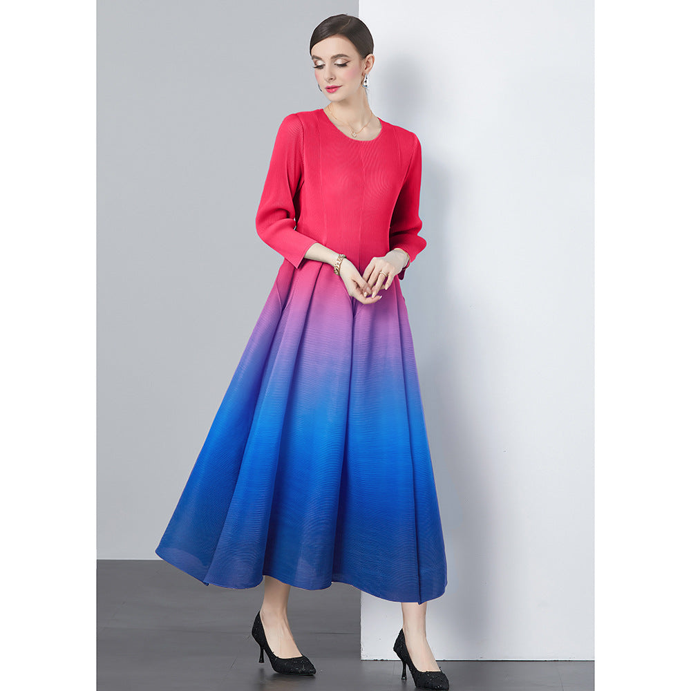 Sanzhai Gradient Color Dress Female