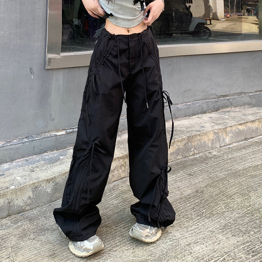 Loose Straight Wide Leg Mop Pants Women