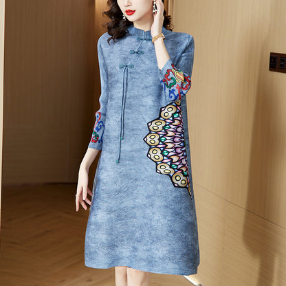 Improved Cheongsam Printing Women's Dress