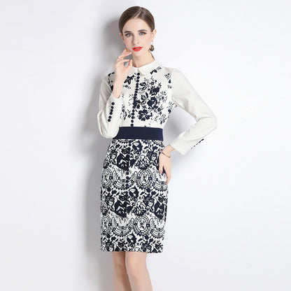 Printed Elegant Slim-fit Elegant Dress