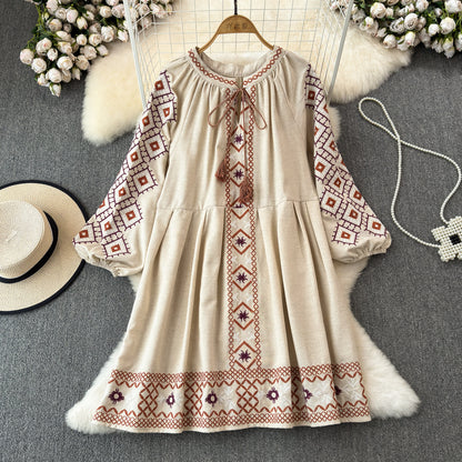 Bohemian Vacation Style Dress Women's Travel Wear