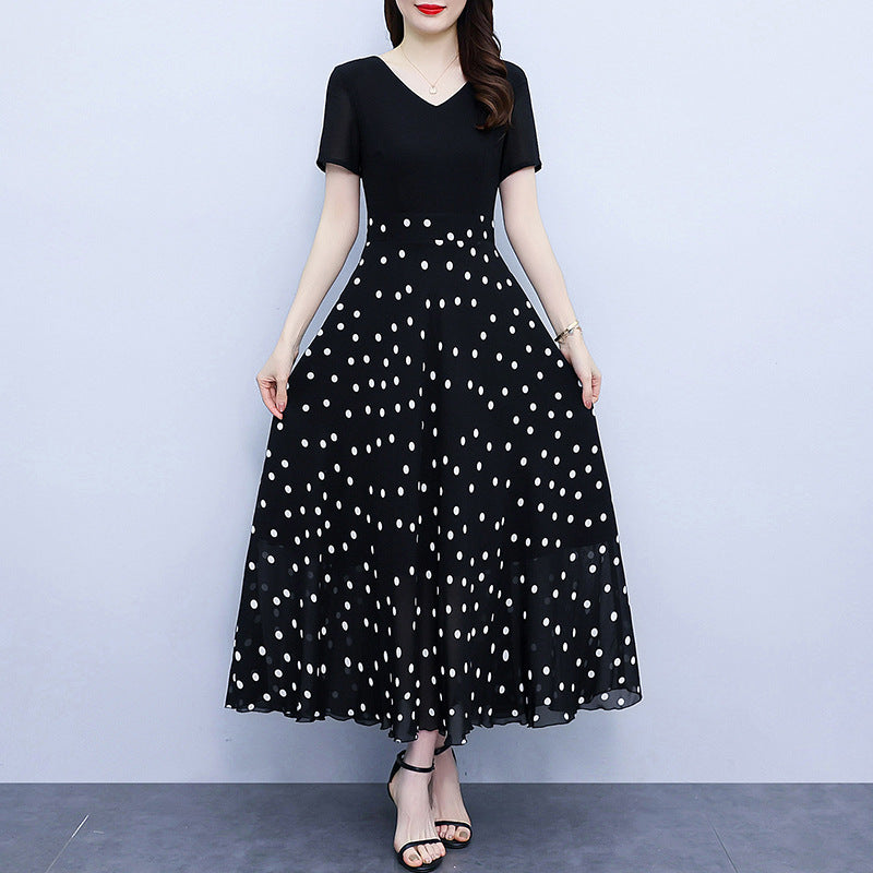 French Style Hepburn Slim Fit Slimming Slim Fit Plus Size Dress