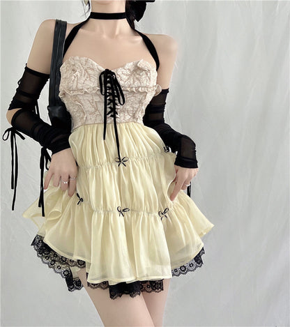 Sweet Ruffled Tube Top Princess Pettiskirt Dress