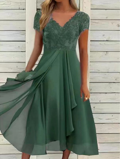 European And American-style Mid-length Chiffon Dress