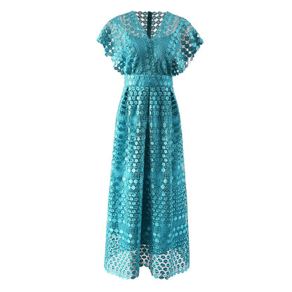 Water Soluble Crocheted V-neck Dress