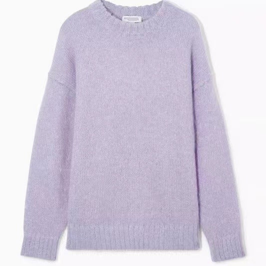 Women's Round-neck Mohair Blended Sweater