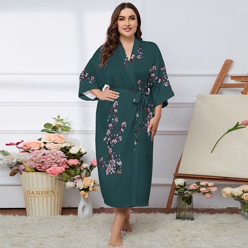 Satin Pajamas Women's Summer Light Luxury Bathrobe Homewear