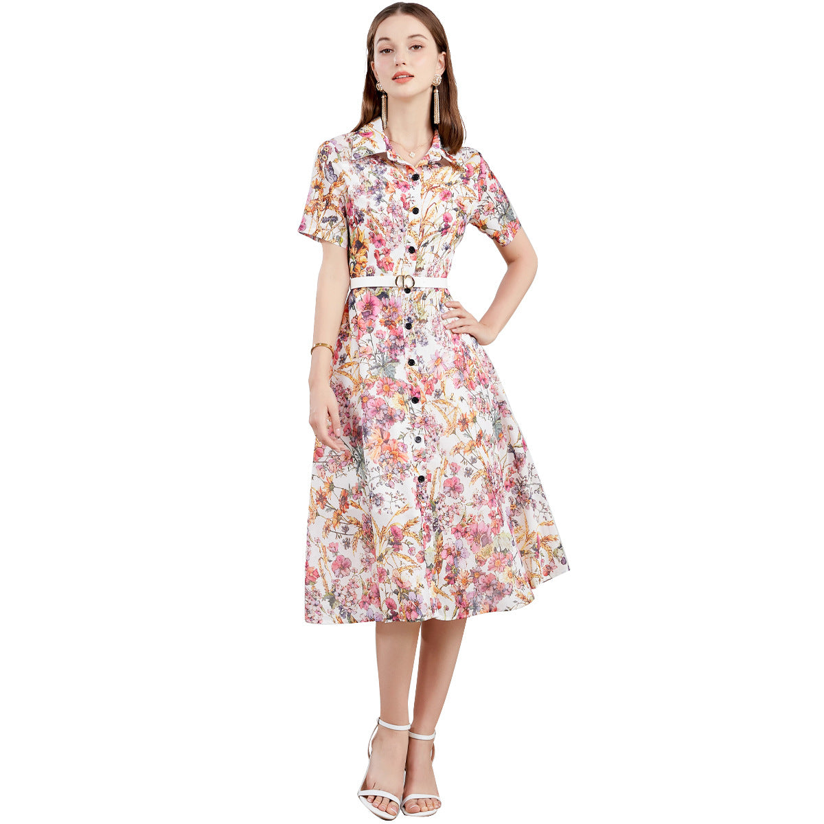 Vestido elegante retro de lujo suave para mujer