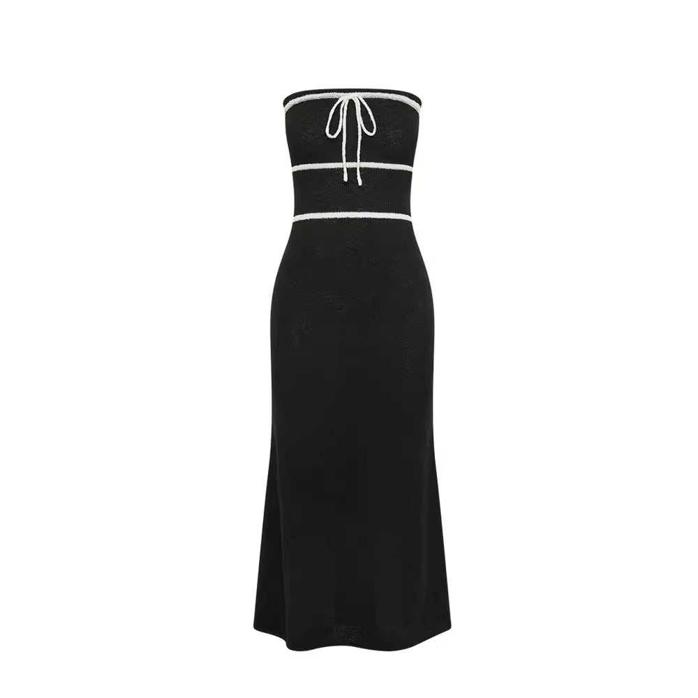 Strapless Dress Backless Fashionable Knitted Long Dress Sexy