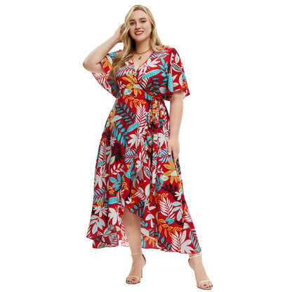 Robe imprimée à manches courtes pour femme, nouvelle collection