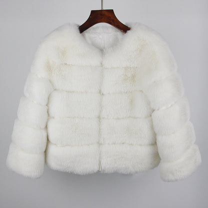 Manteau en fausse fourrure de renard pour femmes