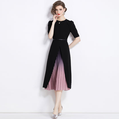 Split Fake Two-piece Chiffon Stitching Dress