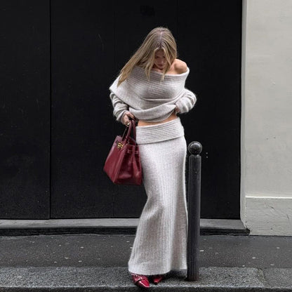 À la mode hors épaule Super manches longues lâche tout-match femmes