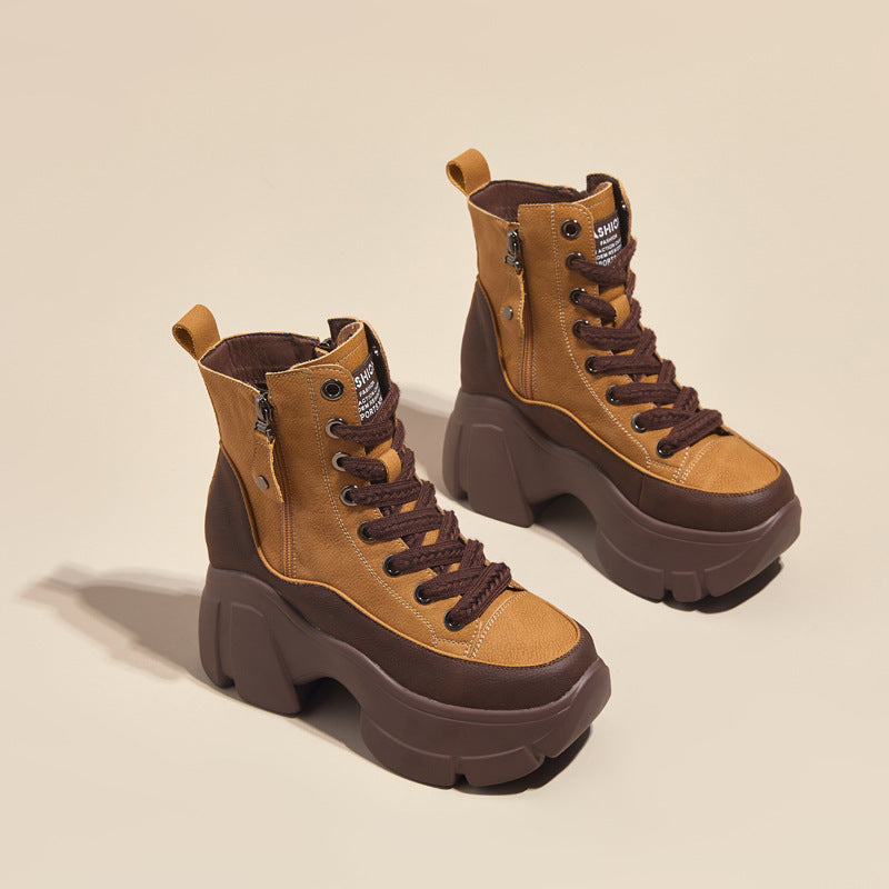 Botas cortas casuales pequeñas retro para mujer