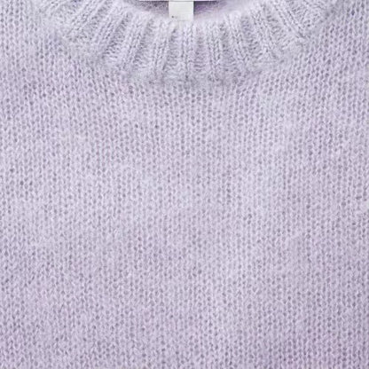 Jersey de mujer de mezcla de mohair con cuello redondo