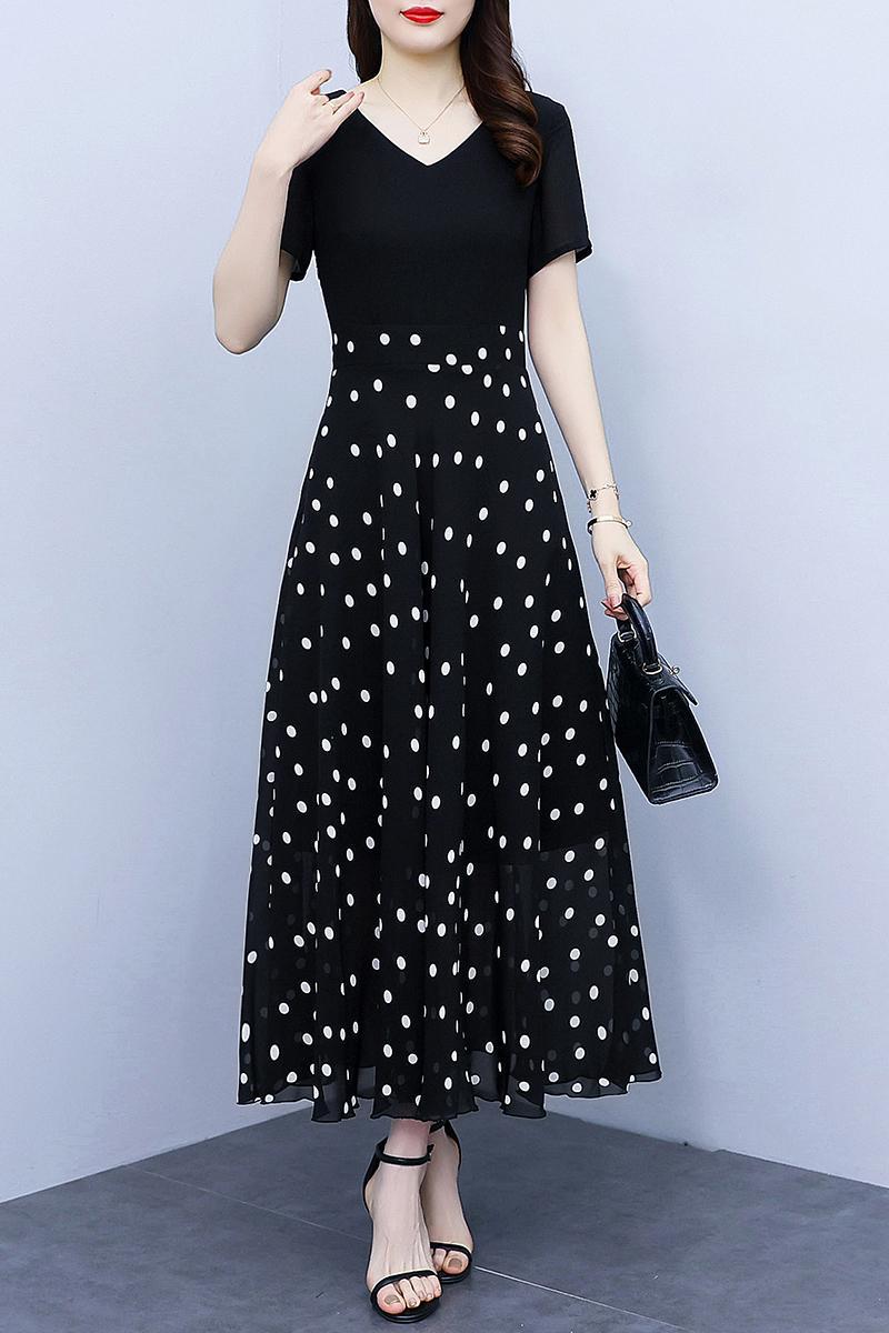 French Style Hepburn Slim Fit Slimming Slim Fit Plus Size Dress