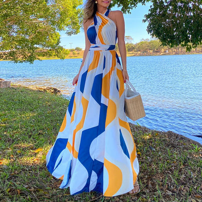 Vestido midi con abertura de cintura alta